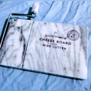 French Connection Marble Cheese Board with Wire Cutter